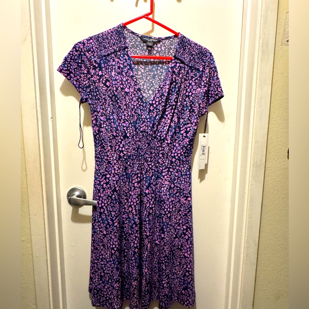 NWT Maggy London Floral Purple and Pink Women's Dress